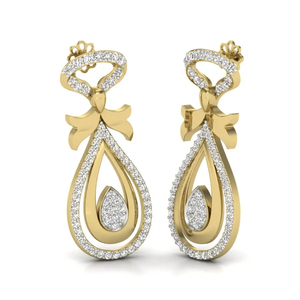 Pendientes de Oro Amarillo para Mujer con Diamantes Corte Pera VVS1, Diamantes Mossinate Certificados, Joyería de Lujo para Boda, Engaste Pavé - Product Image 1