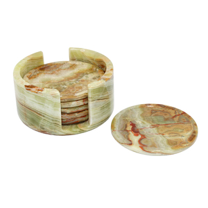Natural Marble Onyx Coasters Set Modern Antique Design Big Slab <b>Kitchen</b> <b>Table</b> Decor <b>High</b> Quality Eco-Friendly Durable - Product Image 1