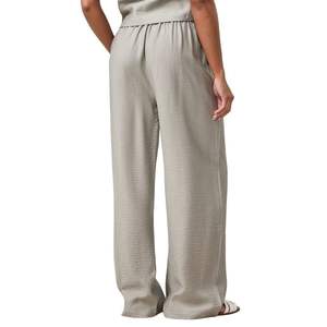 Pantalones informales de pierna ancha para mujer, suaves y ligeros, con cordón, cintura alta, corte holgado, pantalones rectos, cómodos para el uso diario - Product Image 2