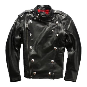 Chaqueta de Invierno para Hombre, Estilo Motero Vintage, de Piel de Oveja Genuina, con Cierre, Cuello Alto, Logotipo Frontal, Forro de Algodón y Tela de Lona - Product Image 1