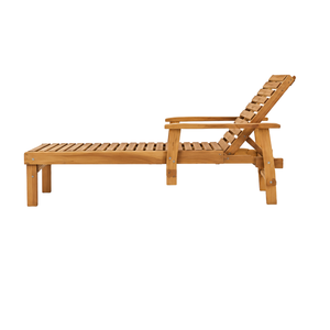 Chaise longue d'extérieur moderne en teck massif pour jardin, patio, bord de piscine, mobilier de détente pour maison, hôtel, complexe hôtelier, villa - Product Image 2