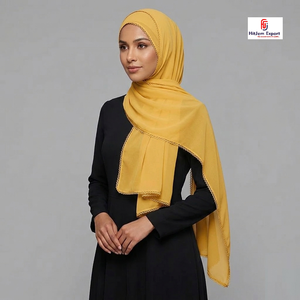 Soft Drape Neckwear Fabric Cotton Viscose Polyester Blend Lightweight <b>Scarf</b> Textile OEM ODM Private Label Manufacturer Supplier - Product Image 5