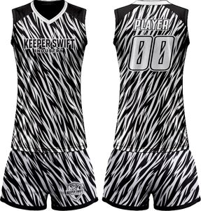 Tenue de volley-ball SpikeStorm Pro AeroSpike Elite, kit de volley-ball ThunderHit Premium, 100 % polyester, impression par sublimation intégrale - Product Image 1