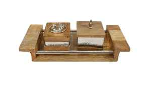 Hot Selling Natural <b>Wood</b> & Metal inlay Bakhoor <b>burner</b> Set Mabkhara Top Quality <b>For</b> Ramadan Eid Gift Modern Mubkhar <b>For</b> Tabletop - Product Image 5