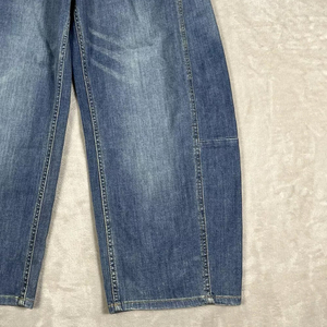 Pantalon en jean baggy décontracté pour femme, taille mi-haute, jambe large, service OEM, mode streetwear, personnalisable, été et hiver - Product Image 4