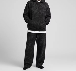 Unisex Hooded <b>Tracksuit</b> Full Sleeve <b>Camouflage</b> Print Casual Autumn Wear With Side Pockets Elastic Waist Loose Fit 100% Cotton - Product Image 3
