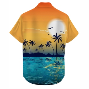 Chemise Homme Col Camp Style Côtier Imprimé Numérique Vêtement de Vacances Léger Respirant Boutons Devant Style Estival - Product Image 3