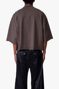 Camiseta de Punto Extra Grande Personalizada, Color Sólido, Informal, para Verano, Gris Oscuro, Manga Corta, Corte Holgado, Ropa Informal para Hombre - Product Image 3