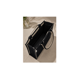 Bolsa de Compras Promocional de Lona de Algodón Laminada Teñida de Negro de 8 Oz, 37x27.5x16 cm, Logotipo Personalizado, Venta al Por Mayor, OEM, ODM, Marca Privada - Product Image 5