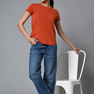 Nouveau design 2026 – T-shirt d'été pour femme, haute qualité, décontracté, respirant, manches courtes, polyester/coton, en promotion - Product Image 4