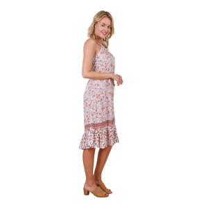Vestido midi estampado con cuello en V para mujer, vestido de fiesta con corte en A - Product Image 3