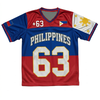 Camiseta de Baloncesto de Filipinas Unisex con Cuello en V, Manga Corta, Malla Sublimada de Poliéster, Transpirable, que Absorbe la Humedad, para Verano, Estilo Americano