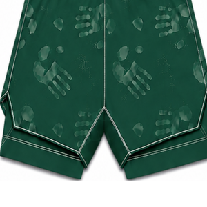 Short de bain vert foncé et blanc, léger, séchage rapide, respirant, avec cordon de serrage à la taille, pour l'entraînement et la performance athlétique - Product Image 5