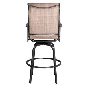 2pcs Black Wrought Iron Swivel <b>Bar</b> <b>Stools</b> <b>Comfortable</b> Patio Furniture Swivel <b>Bar</b> Chairs - Product Image 5