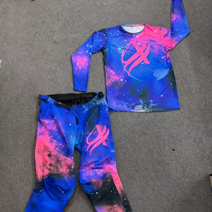 Ensemble maillot et pantalon de motocross, design personnalisé, combinaison de motocross coupe-vent à manches longues, impression par sublimation avec tissu respirant - Product Image 1