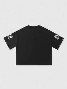 Custom Logo Gothic Angel Graphic Oversized T Shirt <b>Studded</b> Streetwear 100% Cotton OEM Wholesale Manufacturer <b>Men's</b> shirts - Product Image 2