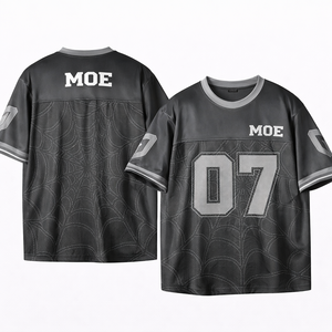 Maillot de football américain personnalisé pour hommes, panneau en mesh, polyester 220 GSM, imprimé motif araignée, coupe ample, fabricant OEM - Product Image 1
