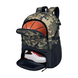 Sac à dos de basketball noir professionnel avec poche interne pour ballon, compartiment inférieur pour chaussures, crochet supérieur et poignée de transport renforcée - Product Image 3