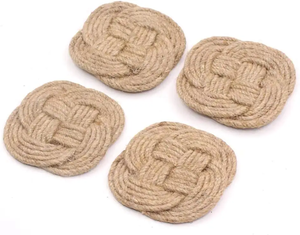 Handcrafted Jute <b>Rope</b> Coasters Natural Braided Drink Mats for Table Protection Eco Friendly Rustic Home Decor - Product Image 1