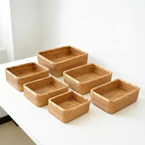 Detailed Design Rattan <b>Basket</b> Tray Hand <b>Woven</b> food <b>basket</b> Tray/ Decor Storage <b>Basket</b> Wholesale rattan morden <b>basket</b> - Product Image 6