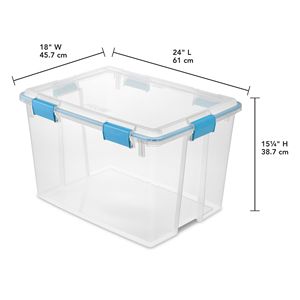 Contenitore con Guarnizione da 80 Quarti, Scatola di Stoccaggio Grande Trasparente Resistente alle Intemperie con Coperchio a Chiusura, Blu - Product Image 2