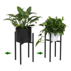 Set di 2 Supporti per Piante in Metallo Nero da Interno, Eleganti Tavolini per Arredamento Casa - Product Image 3