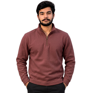 Sudadera de forro polar de poliéster con media cremallera para invierno, ideal para marcas de streetwear - Product Image 3