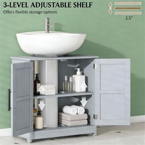 Mobile Bagno Grigio Scuro con Lavabo e Armadietto Contenitore - Product Image 2