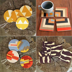 Luxury Design Resin Inlay Coaster <b>Set</b> MDF Coaster Resin Coaster MDF Resin Inlay Coaster Place Mats at at low factory Price - Product Image 2