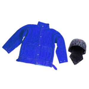 Veste de soudeur industrielle de haute qualité en cuir de vachette pleine fleur avec logo et poches latérales, respirante, résistante et robuste - Product Image 5