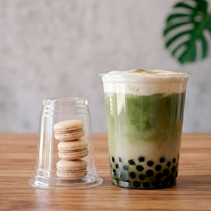 Transparent <b>Plastic</b> <b>Cups</b> with Dome Lids 95mm PP Disposable Beverage <b>Cups</b> for Smoothie Milkshake Iced Coffee 12 16 22oz - Product Image 2