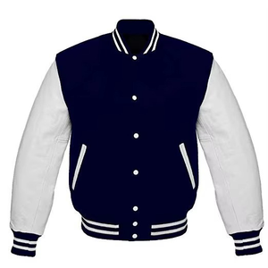 Custom Logo Sleeve Crocheted Geometric Patchwork Stand Collar <b>Baseball</b> Vintage Letterman Varsity <b>Jackets</b> <b>for</b> <b>Men</b> - Product Image 4
