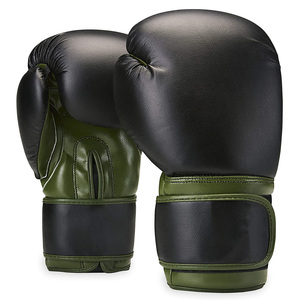 Guantes de Kick Boxing Antideslizantes de Seda Negra y Verde Oliva, con Cierre de Dedos Completos, para Entrenamiento de Adultos - Product Image 1