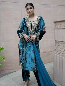 Salwar Kamiz et vêtements pour femmes, costume Salwar Kamiz noir et pantalon, nouvelle arrivée, velours lourd pakistanais, robe pakistanaise et indienne - Product Image 4