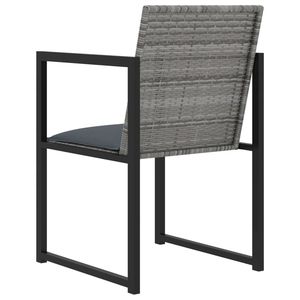 Outdoor Dining Set <b>Grey</b> 8 Seater Rattan Steel <b>Frame</b> Garden Furniture Contemporary Design Weather Resistant - Product Image 5