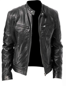 <strong>Real</strong> <strong>Leather</strong> Jacket in Stock New Spring Casual Motorcycle Mens Jacket Biker <strong>Leather</strong> Coat Men <strong>Leather</strong> Jackets Slim Clothing - Product Image 5