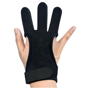Guantes ajustables de tiro con arco para muñeca, protector de tres dedos, de cuero de vaca, equipo de tiro, guantes tradicionales para caza con arco, venta al por mayor - Product Image 2