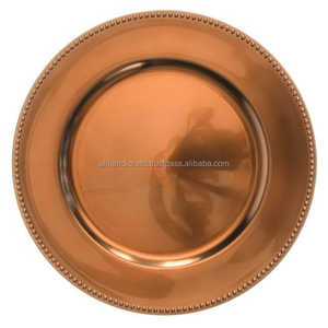 Assiette de service en cuivre massif bronze antique, finition vintage, base de table pour la restauration rustique et la décoration patrimoniale - Product Image 2