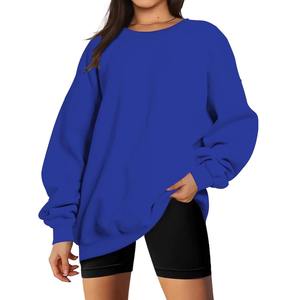 Sudadera de algodón de alta calidad para mujer, informal, con logo frontal, transpirable, de manga larga, tejida, estilo oversize. - Product Image 6