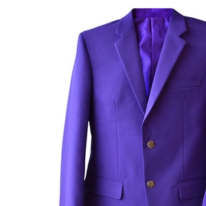 <b>Men's</b> Purple Single Breasted Corduroy V-neck Slim Fit American/Italian Style Unisex Sorority Fraternity Wear Anti-Wrinkle - Product Image 4