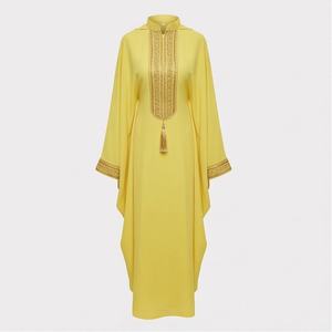 Nouvelle Abaya Femme Musulmane de Dubaï, Modeste, Style Turc, à Manches Chauve-Souris, en Satin Scintillant, avec Ornements en Pierre Personnalisés - Product Image 1