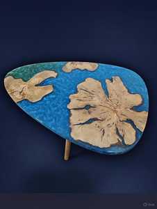 <b>Epoxy</b> Resin Eco-Friendly <b>Coffee</b> <b>Table</b> Live Edge Ocean River Design Custom Handmade Home Decor with Customized Color and Size - Product Image 5