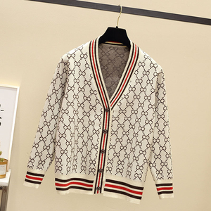 Cárdigan de Punto con Cuello en V Bordado para Mujer, Manga Larga, Frente Abierto, Prenda Exterior Informal de Moda, Suave y Cálida para Otoño e Invierno - Product Image 4