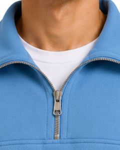 Sweat-shirt à col montant pour homme, bleu ciel, surdimensionné, à fermeture éclair sur le côté, en molleton de coton et polyester, décontracté, pour l'hiver - Product Image 5