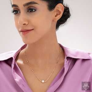 PRAO Collar de cuentas de marfil antideslustre Colección de collares de cuentas finas - Product Image 4