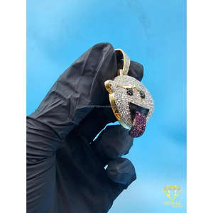 Pendentif unisexe style fantôme serti de diamants, argent sterling 925 avec diamants de laboratoire VVS, bijoux hip-hop - Product Image 3