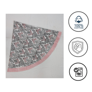 Premium Cotton Jaipur Hand Block Printed <b>Tablecloth</b> 70" <b>Round</b> Floral Wedding Home Hotel Eco-Friendly Non Toxic Dyes Reusable - Product Image 3