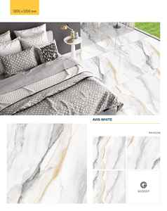 Carrelage de sol en porcelaine vitrifiée brillante Breccia Gold 1200x1200mm, aspect marbre, grand format - Product Image 2