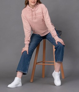 Stylish Wholesale Women's Drop Shoulder Relaxed Fit Embossed Front <b>Hoodie</b> Cotton Full Sleeve Custom Design Women's <b>Winter</b> <b>Hoodie</b> - Product Image 4