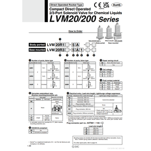 Válvula de control de válvula solenoide neumática SMC, válvula de control de LVM20R3-5A-6 - Product Image 2